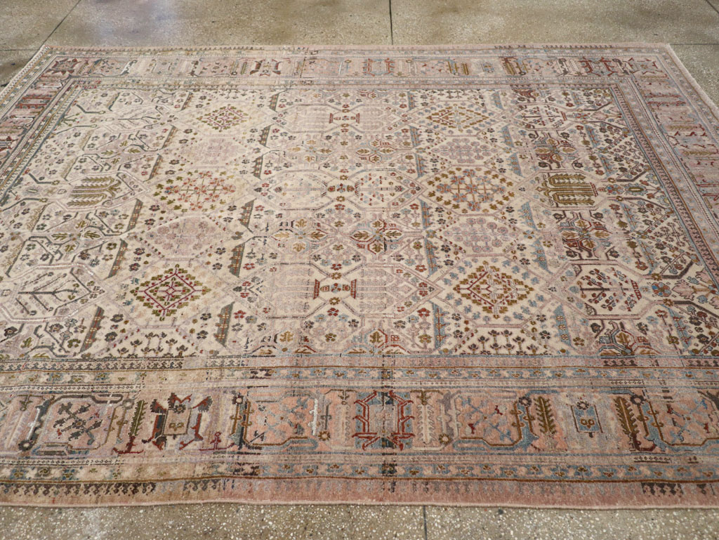 Antique Persian Joshegan Small Room Size Carpet, No.30299 - Staging