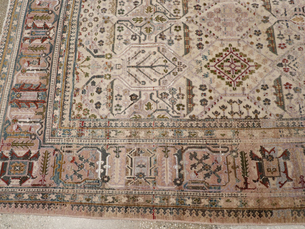 Antique Persian Joshegan Small Room Size Carpet, No.30299 - Staging