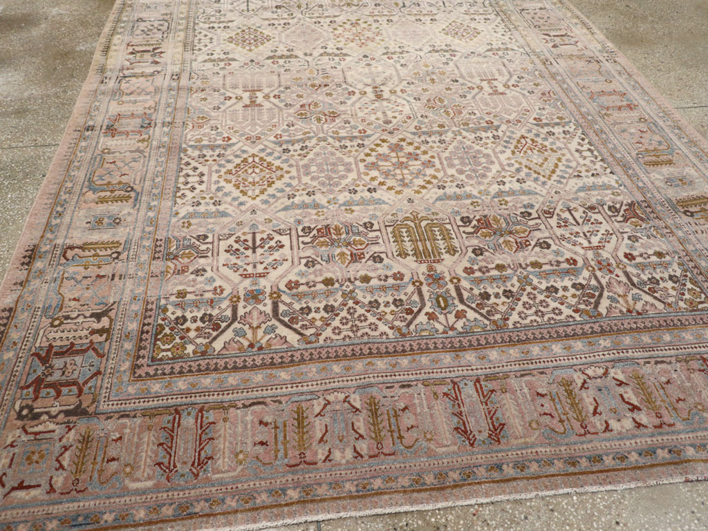 Antique Persian Joshegan Small Room Size Carpet, No.30299 - Staging