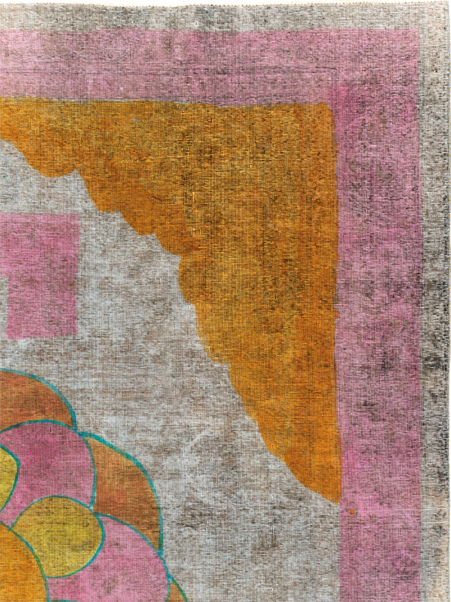 Vintage Persian Tabriz Carpet, No.30306 - Staging