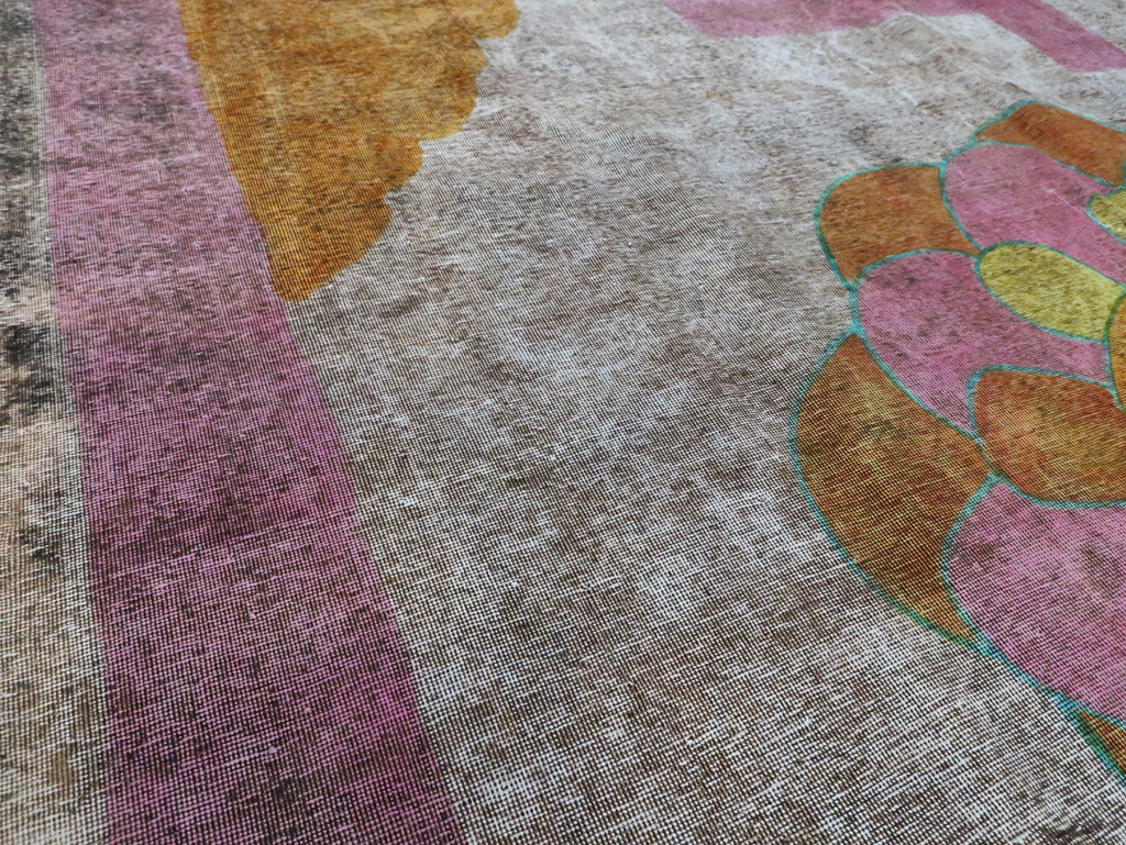 Vintage Persian Tabriz Carpet, No.30306 - Staging