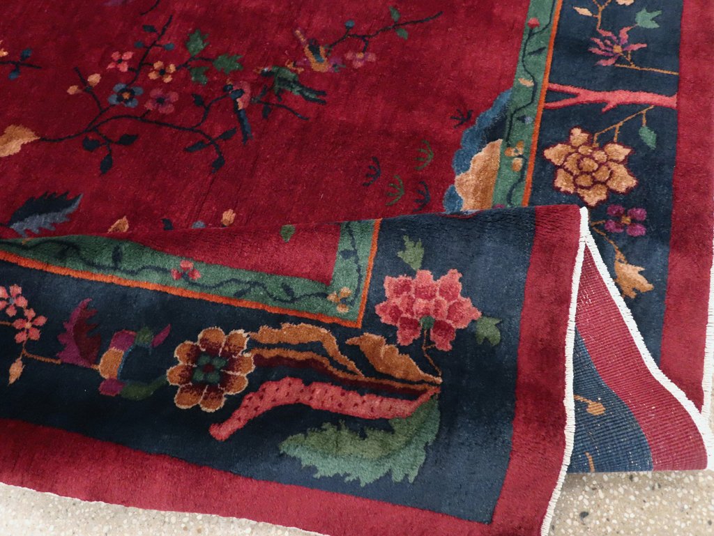 Vintage Chinese Art Deco Accent Rug, No.30308 - Staging