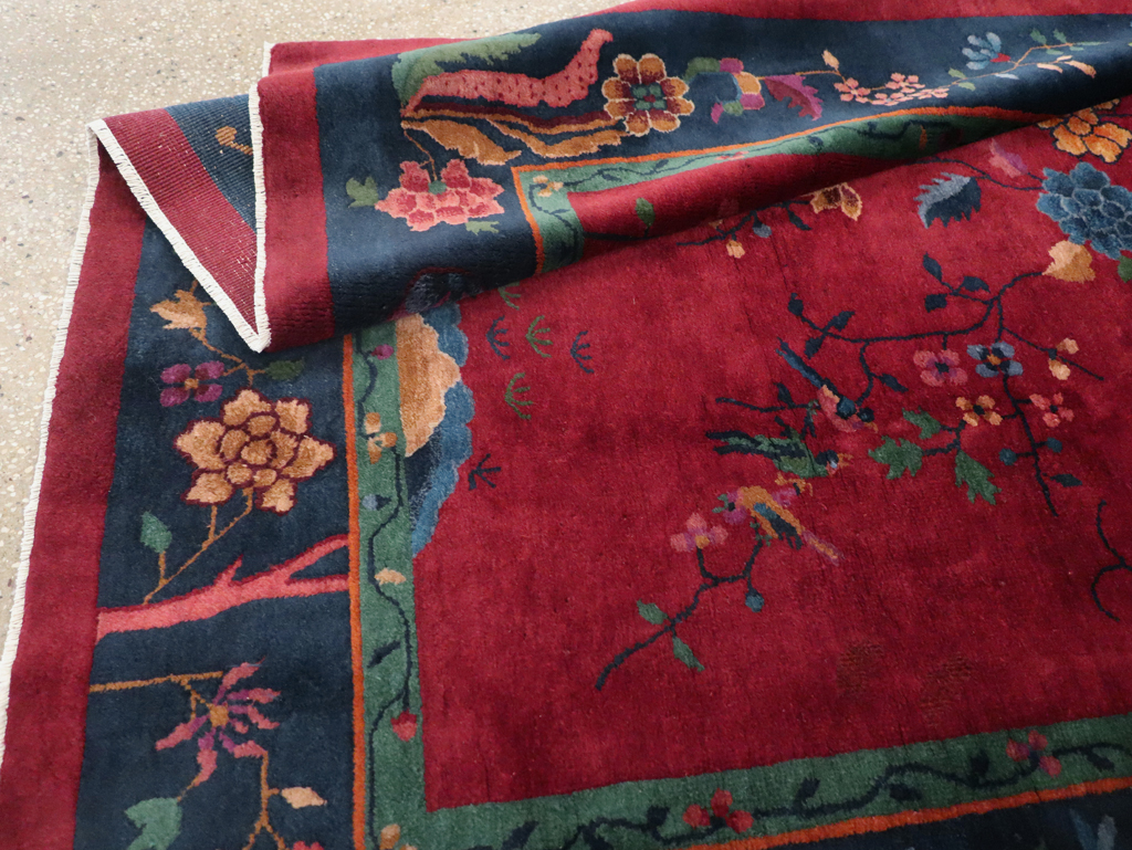 Vintage Chinese Art Deco Accent Rug, No.30308 - Staging