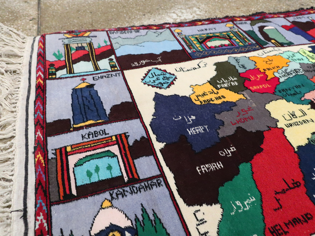 Vintage Turkish Pictorial Map Rug, No.30312 - Staging