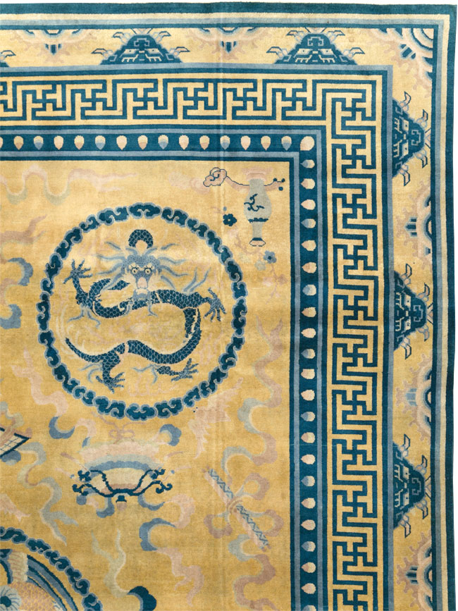 Antique Chinese Peking Large Room Size Carpet, No.30321 - Staging