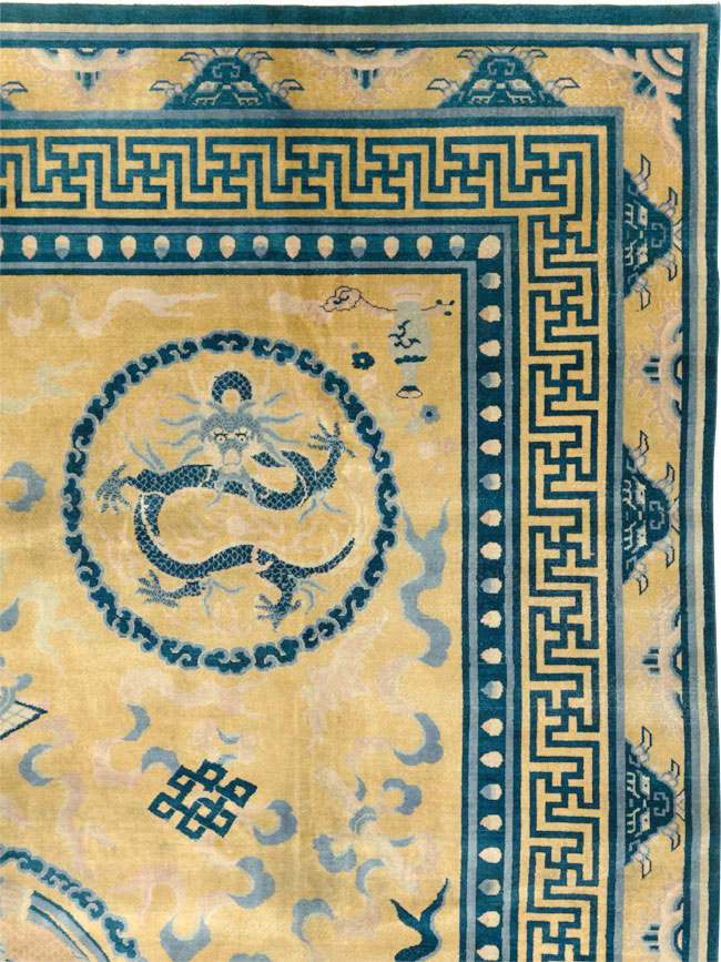 Antique Chinese Peking Large Room Size Carpet, No.30321 - Staging