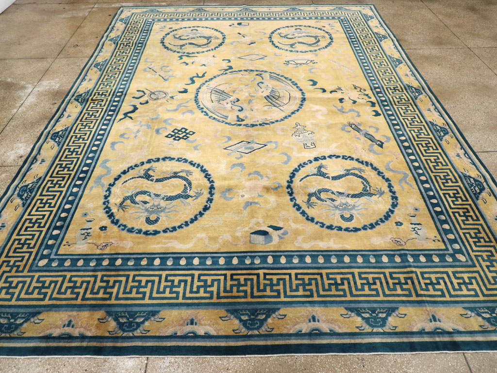 Antique Chinese Peking Large Room Size Carpet, No.30321 - Staging