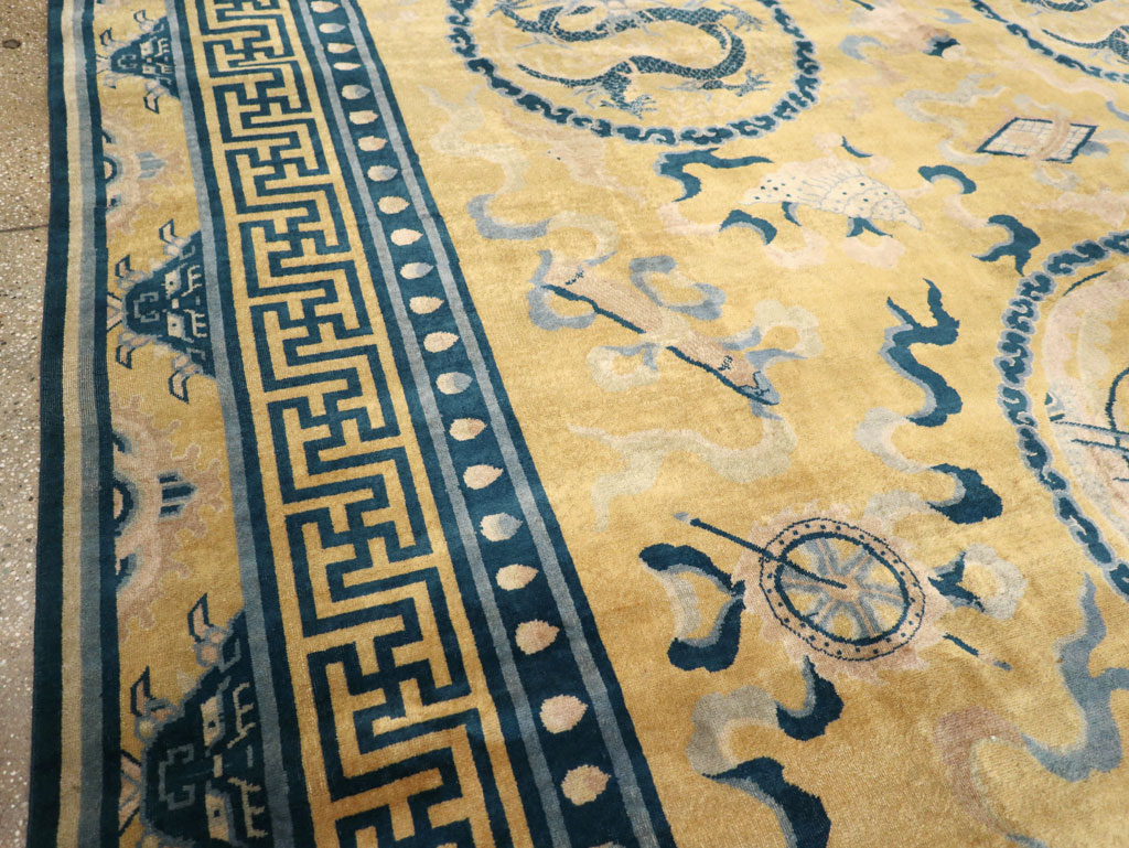 Antique Chinese Peking Large Room Size Carpet, No.30321 - Staging