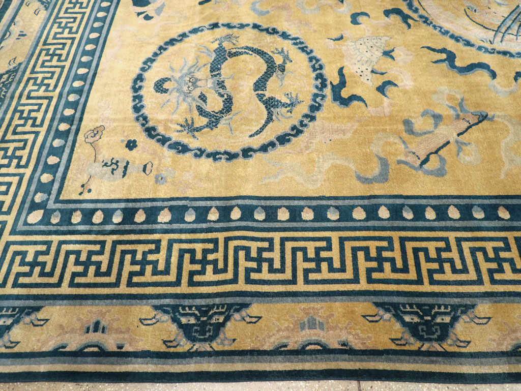 Antique Chinese Peking Large Room Size Carpet, No.30321 - Staging