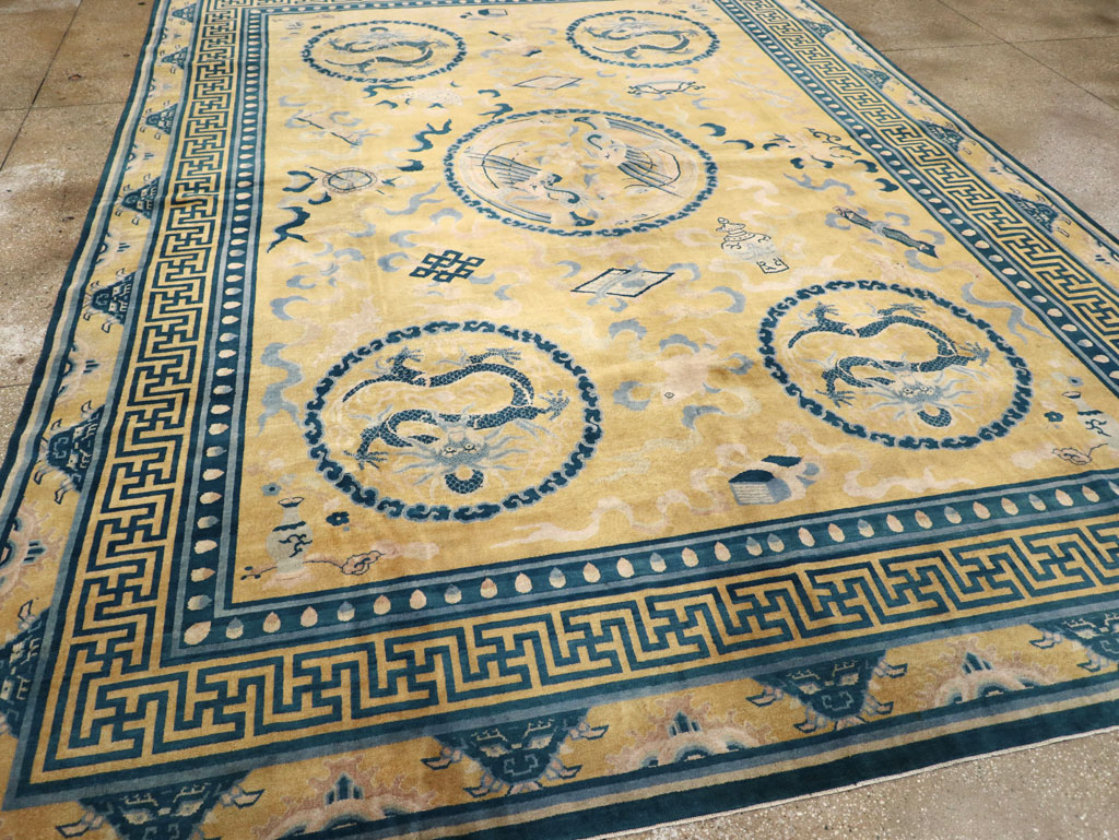 Antique Chinese Peking Large Room Size Carpet, No.30321 - Staging
