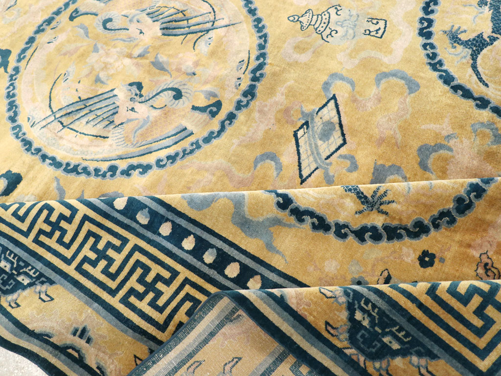 Antique Chinese Peking Large Room Size Carpet, No.30321 - Staging