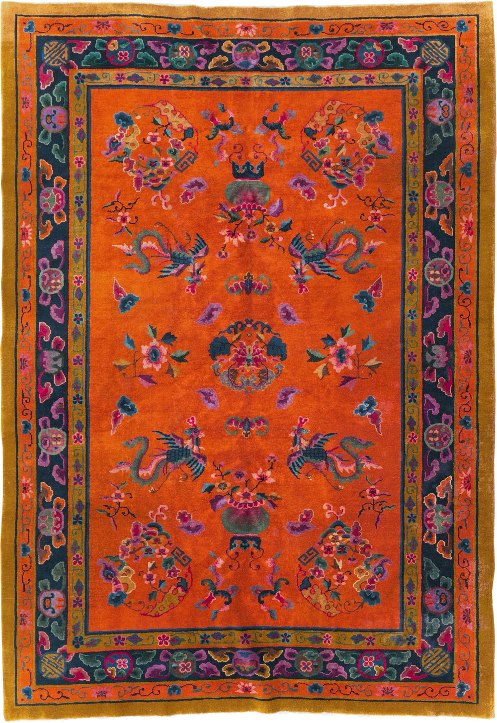 Vintage Chinese Art Deco Carpet, No.30323 - Staging