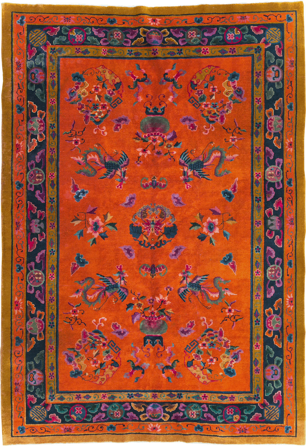 Vintage Chinese Art Deco Carpet, No.30323 - Staging
