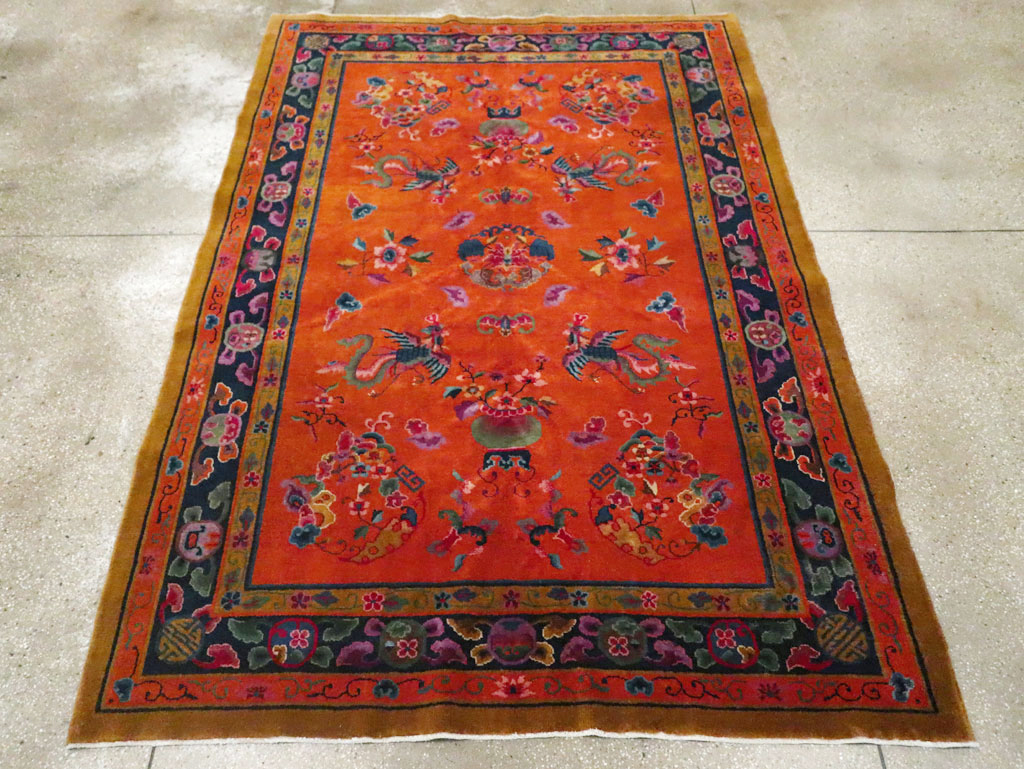 Vintage Chinese Art Deco Carpet, No.30323 - Staging