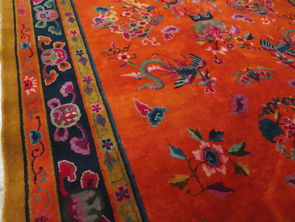 Vintage Chinese Art Deco Carpet, No.30323 - Staging