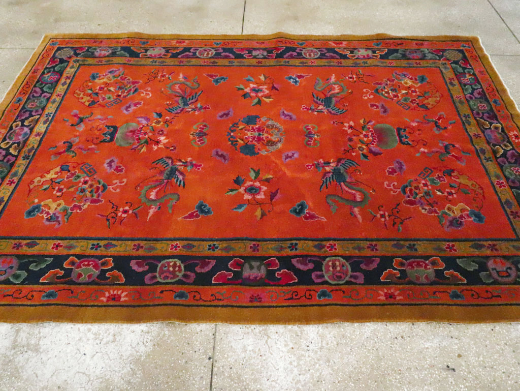 Vintage Chinese Art Deco Carpet, No.30323 - Staging