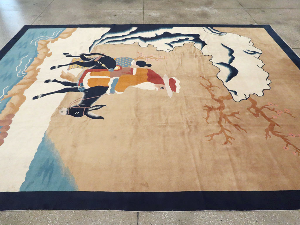 Mid-20th Century  Chinese Pictorial Art Deco Carpet, No.30325 - Staging