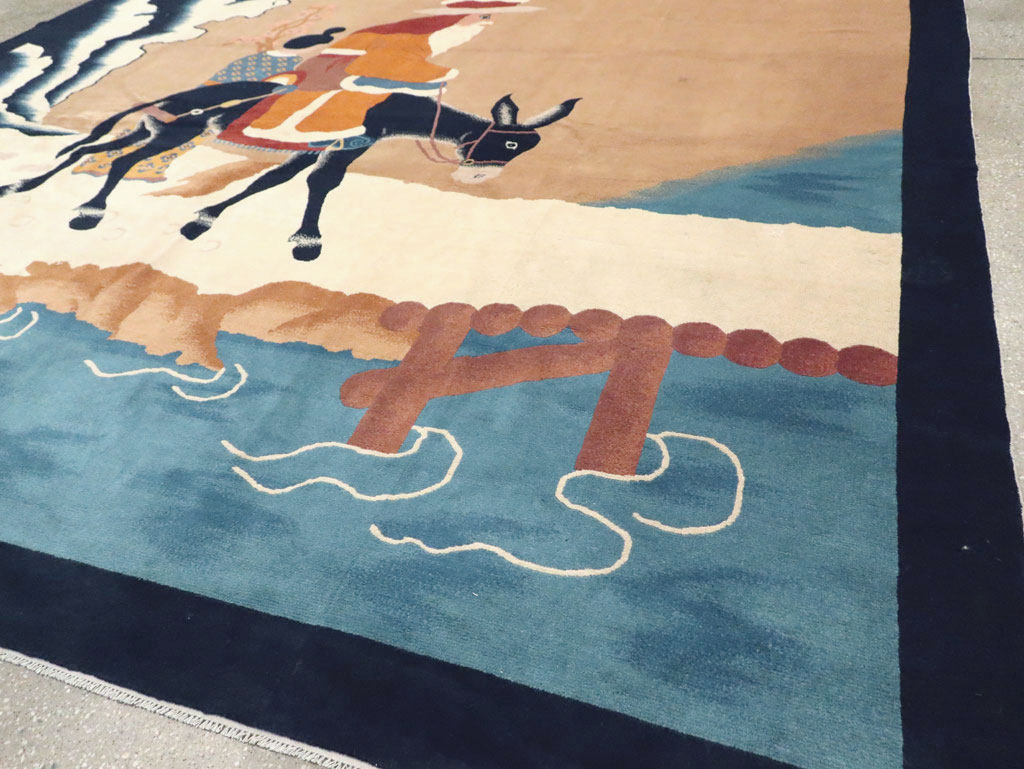 Mid-20th Century  Chinese Pictorial Art Deco Carpet, No.30325 - Staging