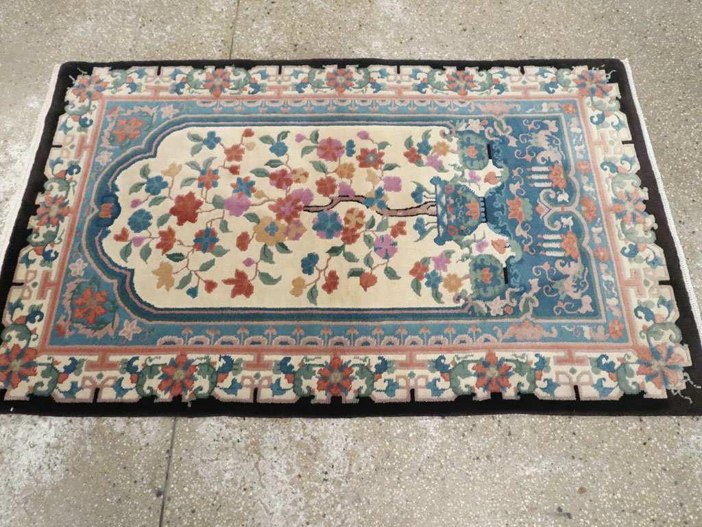 Vintage Chinese Deco Rug, No.30339 - Staging