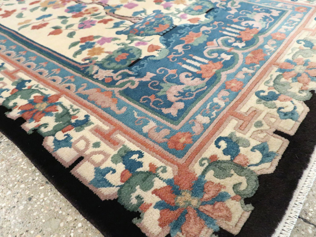 Vintage Chinese Deco Rug, No.30339 - Staging