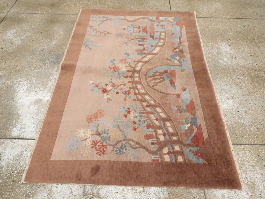 Mid-20th Century Chinese Art Deco Rug, No.30341 - Staging