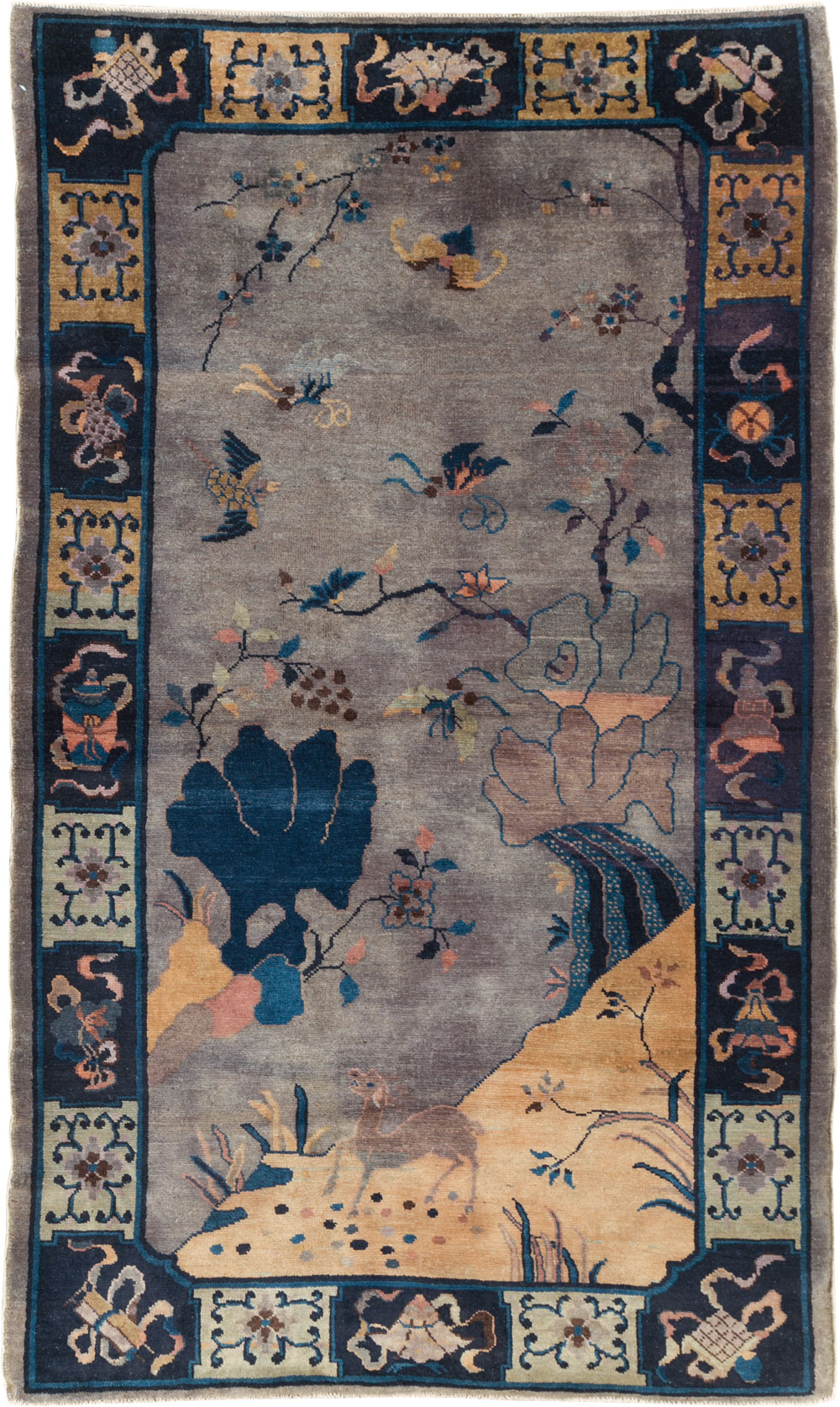 Vintage Chinese Art Deco Accent Rug, No.30349 - Staging