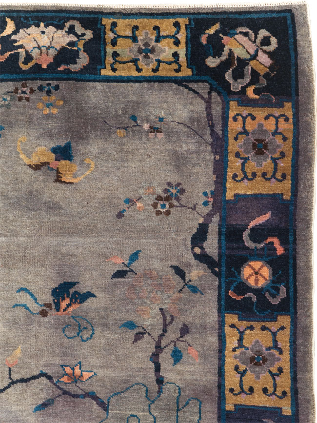 Vintage Chinese Art Deco Accent Rug, No.30349 - Staging