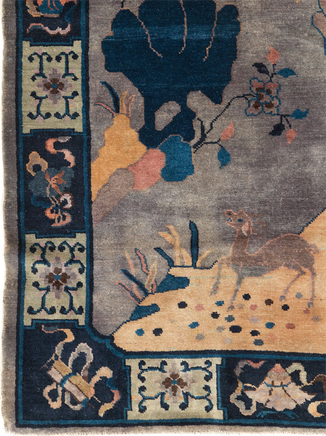 Vintage Chinese Art Deco Accent Rug, No.30349 - Staging