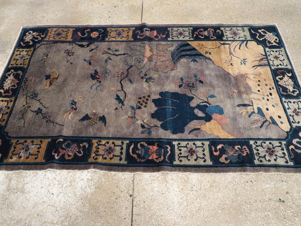 Vintage Chinese Art Deco Accent Rug, No.30349 - Staging