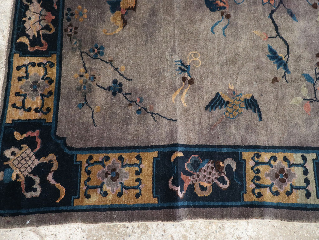 Vintage Chinese Art Deco Accent Rug, No.30349 - Staging