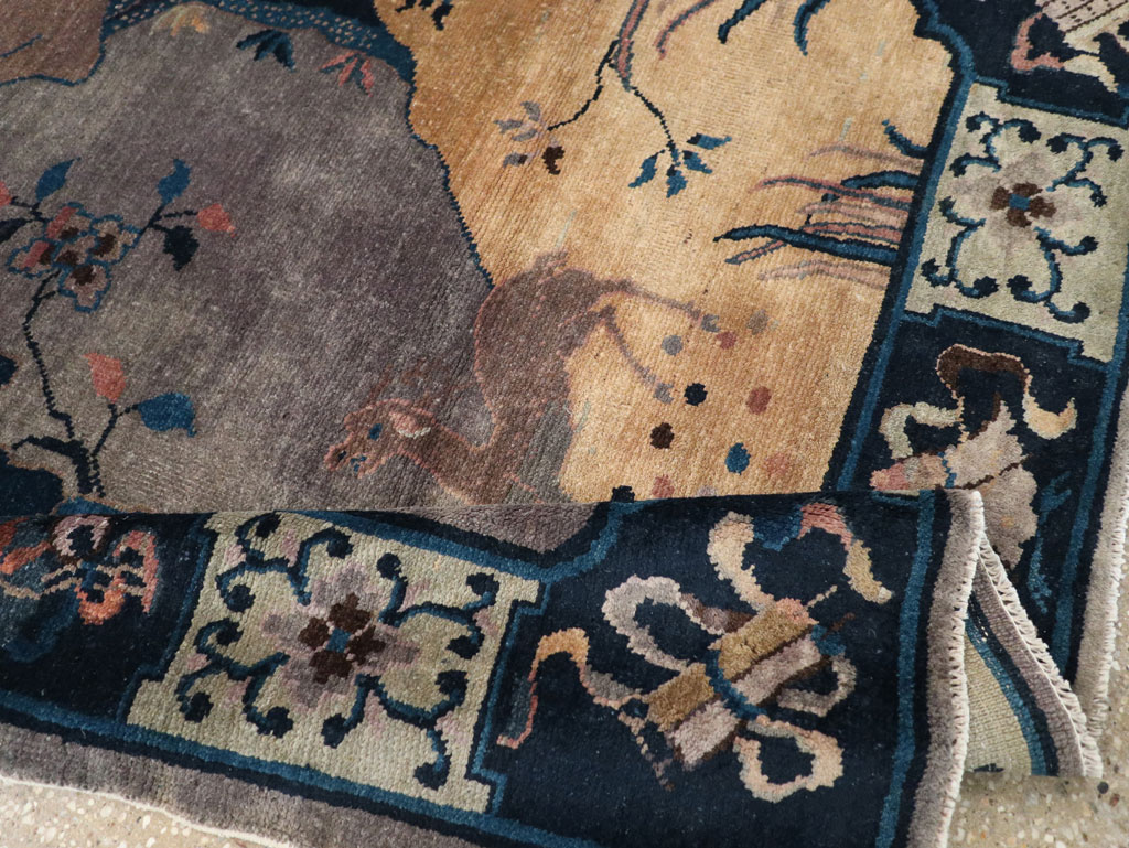 Vintage Chinese Art Deco Accent Rug, No.30349 - Staging