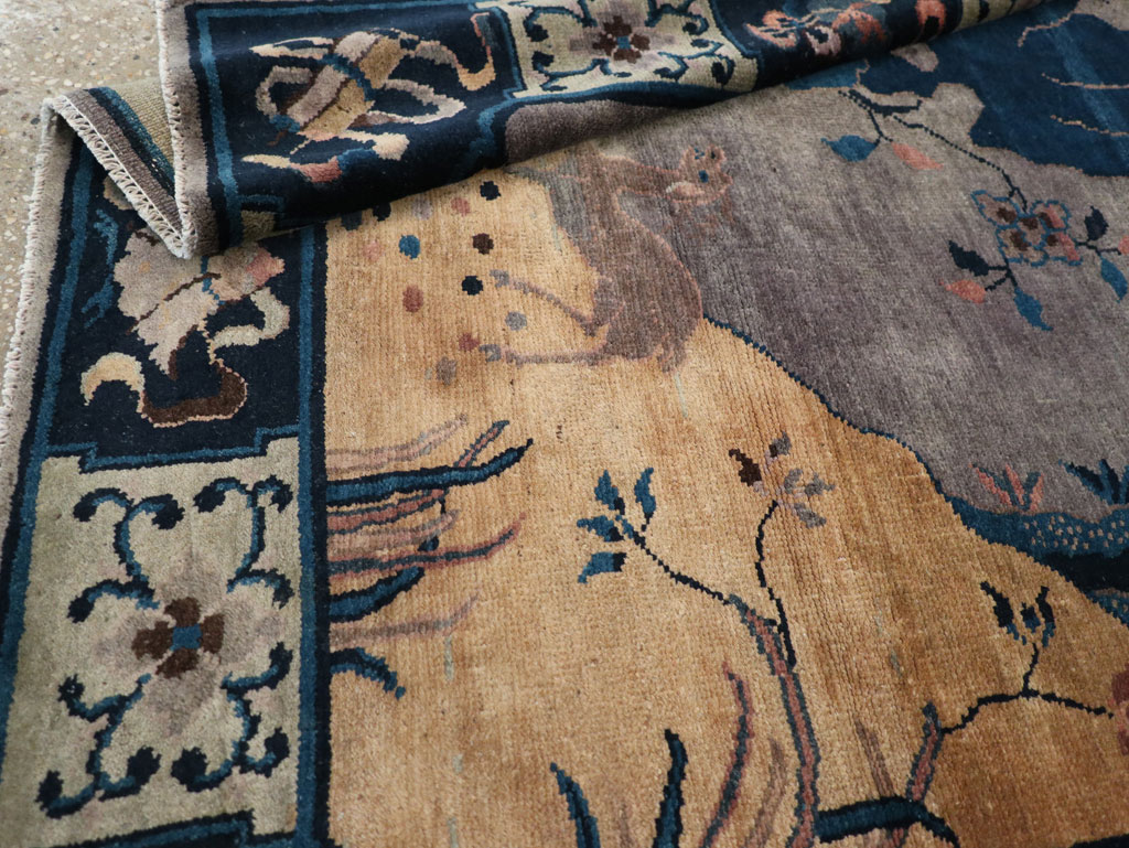 Vintage Chinese Art Deco Accent Rug, No.30349 - Staging