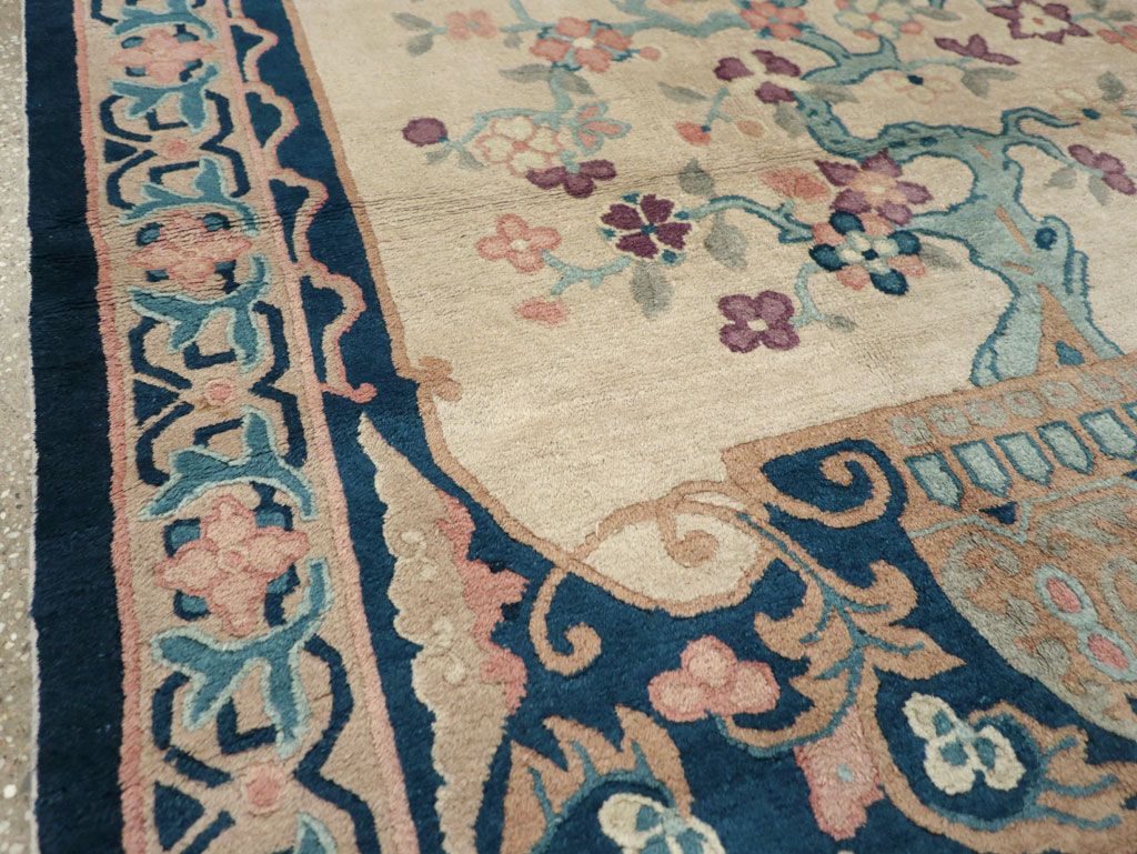 Vintage Chinese Art Deco Accent Rug, No.30362 - Staging