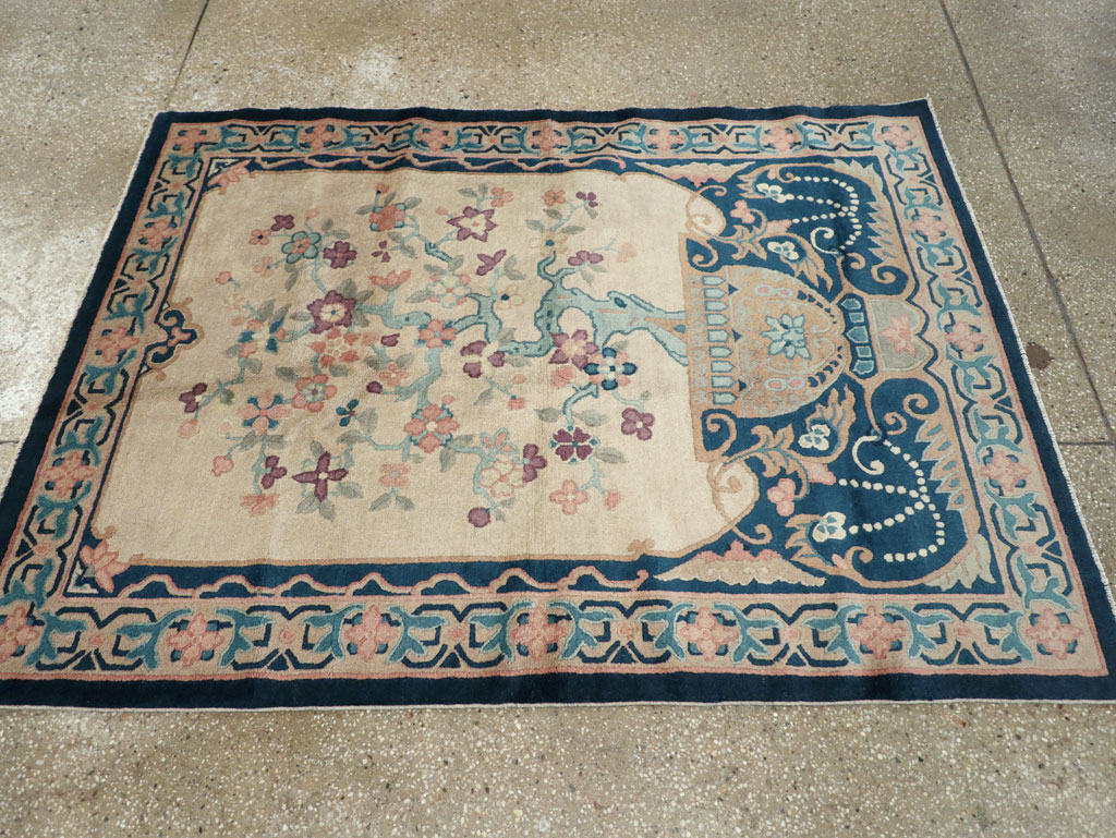 Vintage Chinese Art Deco Accent Rug, No.30362 - Staging