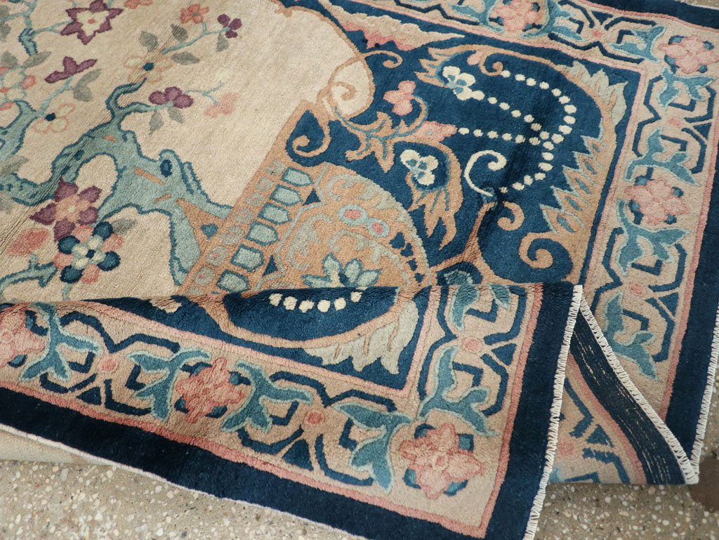 Vintage Chinese Art Deco Accent Rug, No.30362 - Staging