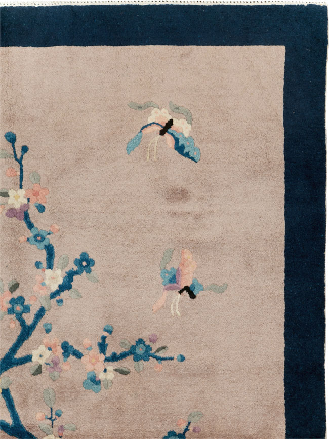 Mid-20th Century Handmade Chinese Art Deco Accent Rug, No.30369 - Staging