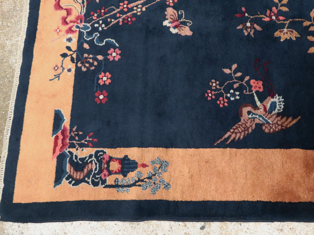 Mid-20th Century Handmade Chinese Art Deco Rug, No.30370 - Staging