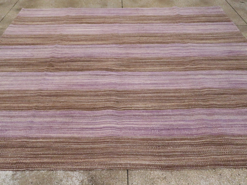 Contemporary Turkish Flatweave Kilim Small Room Size Carpet, No.30382 - Staging