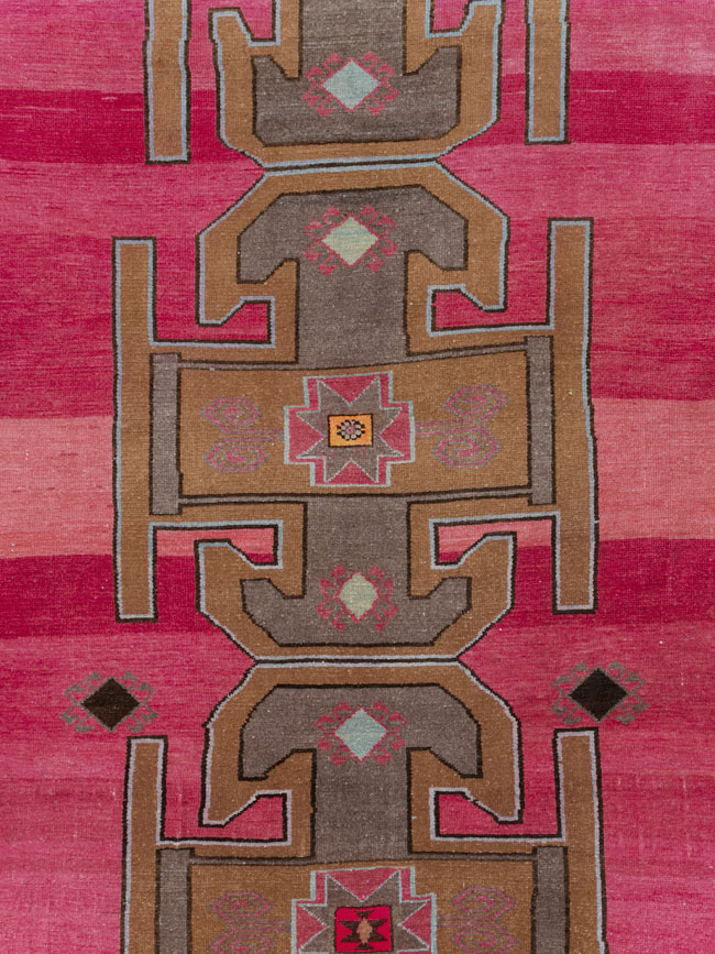 Vintage Turkish Anatolian Wide Gallery Runner, No.30388 - Staging