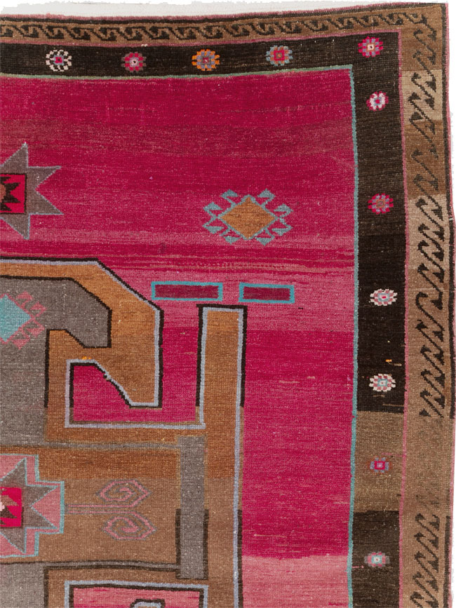 Vintage Turkish Anatolian Wide Gallery Runner, No.30388 - Staging