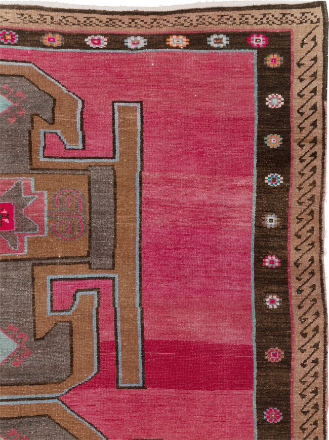 Vintage Turkish Anatolian Wide Gallery Runner, No.30388 - Staging