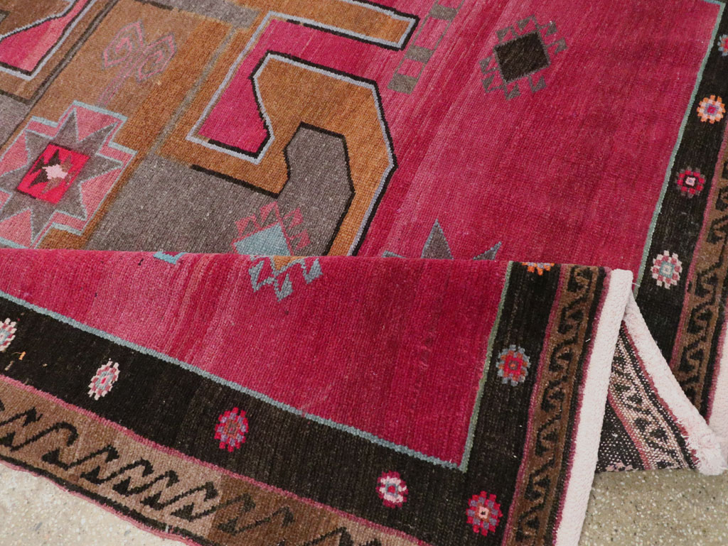 Vintage Turkish Anatolian Wide Gallery Runner, No.30388 - Staging