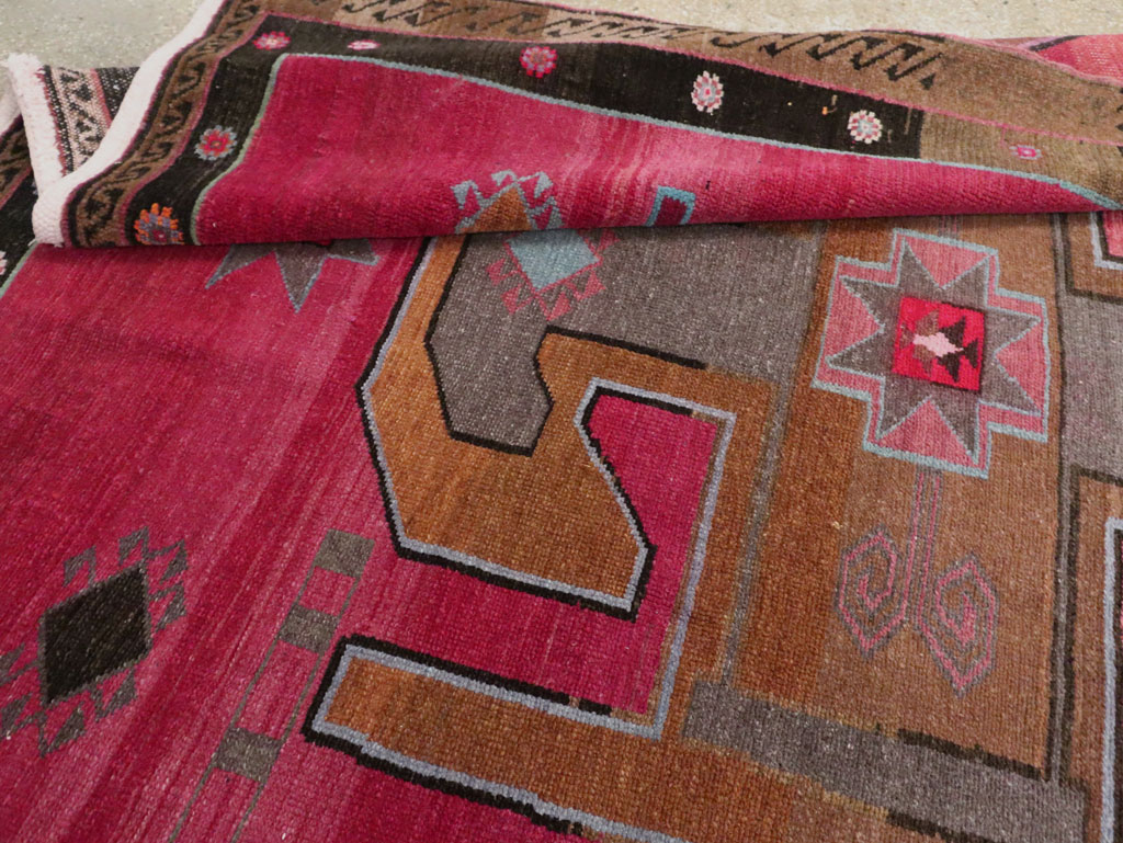 Vintage Turkish Anatolian Wide Gallery Runner, No.30388 - Staging