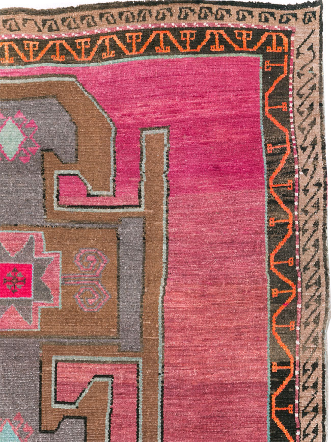 Vintage Mid-Century Anatolian Wide Gallery Runner, No.30389 - Staging