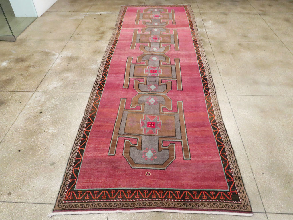 Vintage Mid-Century Anatolian Wide Gallery Runner, No.30389 - Staging