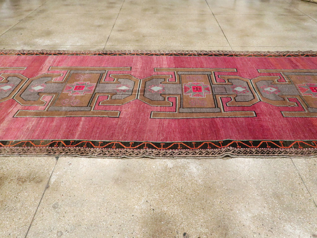 Vintage Mid-Century Anatolian Wide Gallery Runner, No.30389 - Staging