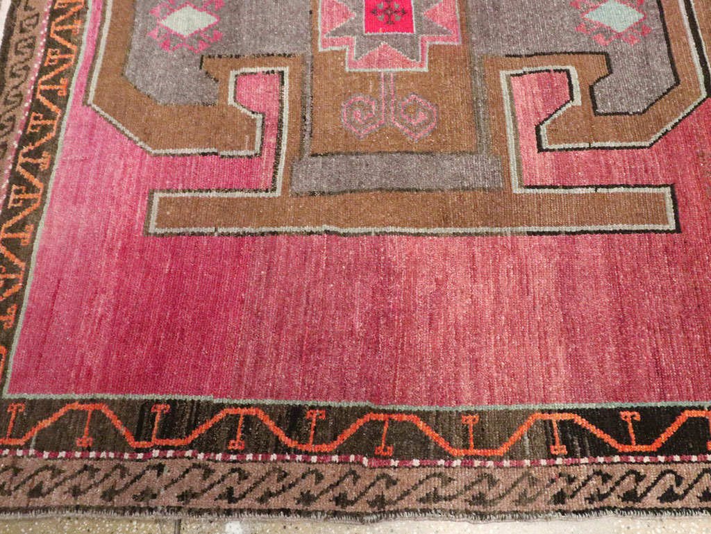 Vintage Mid-Century Anatolian Wide Gallery Runner, No.30389 - Staging