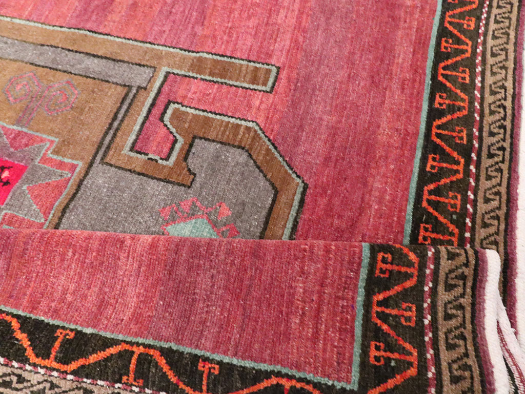 Vintage Mid-Century Anatolian Wide Gallery Runner, No.30389 - Staging