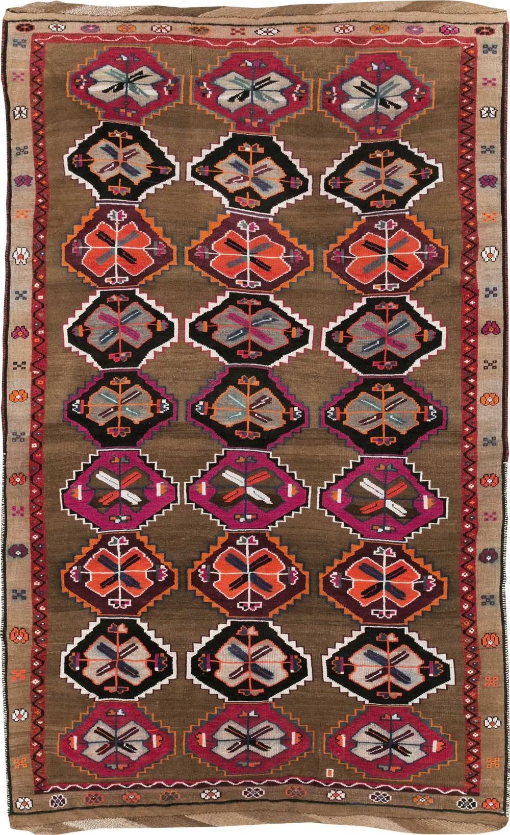 Vintage Turkish Anatolian Small Room Size Carpet, No.30390 - Staging