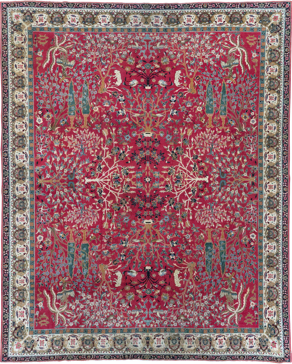 Vintage Indian Lahore Room Size Carpet, No.30396 - Staging